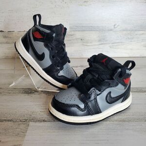 Nike Air Jordan 1 Mid TD 'Shadow' Athletic Sneaker (640735-096) Toddler Size 5C